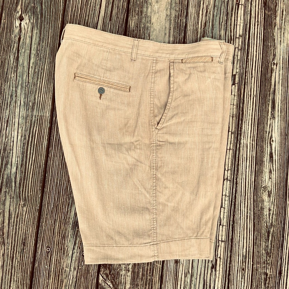 Caribbean Mens Flat Front Shorts Tan 34 - Picture 1 of 5